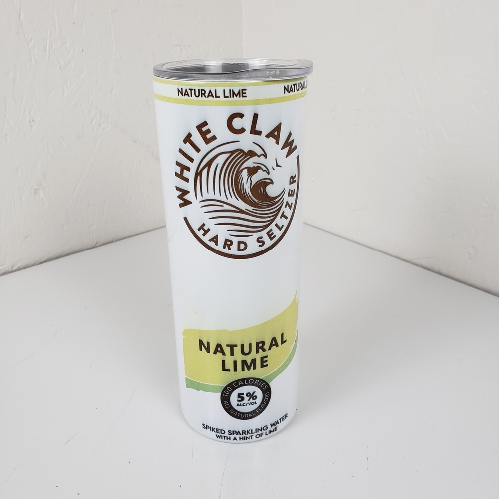 White Claw Hard Seltzer Natural Lime Insulated Stainless Steel Tumbler with Lid